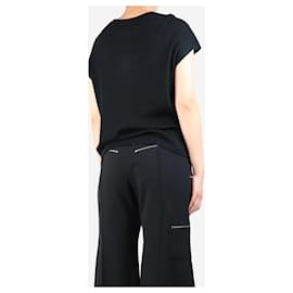 Autre Marque-Black ribbed knit top - size M-Black
