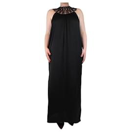 Autre Marque-Black sleeveless silk midi dress - size M-Black
