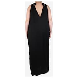 Autre Marque-Black sleeveless silk midi dress - size M-Black