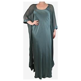 Autre Marque-Teal silk slip dress and kaftan set - size XL-Green