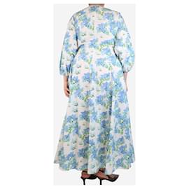 Autre Marque-White and blue floral printed maxi dress - size UK 14-Blue