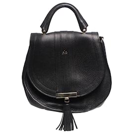 Autre Marque-Black tassel leather bag-Black