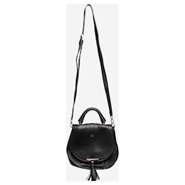 Autre Marque-Black tassel leather bag-Black