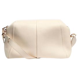 Max Mara Bolsa transversal de couro creme Cru