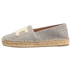 Céline-Espadrilles rayées bleu marine et blanc - taille EU 38-Bleu