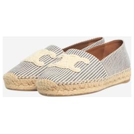 Céline-Espadrilles rayées bleu marine et blanc - taille EU 38-Bleu