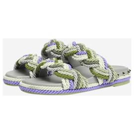 Valentino-Teal braided rope sandals - size EU 38-Green