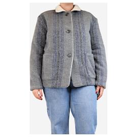Autre Marque-Grey and blue check fleece-lined jacket - size M-Grey