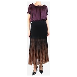 Ulla Johnson-Black and bronze lurex midi skirt - size M-Multiple colors