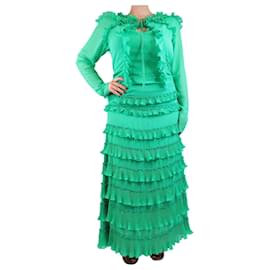 Autre Marque-Green ruffle tiered maxi dress - size UK 12-Green