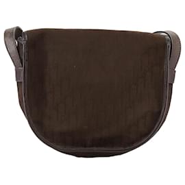 Christian Dior-Christian Dior Trotter Canvas Shoulder Bag Brown Gold Auth ti2539-Brown,Golden