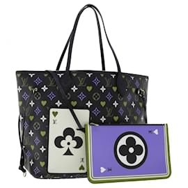 Louis Vuitton-LOUIS VUITTON Monogram Game On Neverfull MM Shoulder Bag M57483 LV Auth 46152S-Black