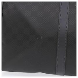 Louis Vuitton-LOUIS VUITTON Damier Carbon Keepall Bandouliere 45 Bag Black N41324 Auth 46967S-Black