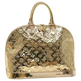 Louis Vuitton-LOUIS VUITTON Monogram Miroir Alma GM Hand Bag Gold Dore M95274 LV Auth 47396S-Golden,Other