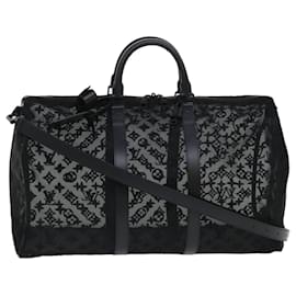 Louis Vuitton-LOUIS VUITTON Monogram See Through Keepall Bandouliere 50 M53971 LV Auth 47400S-Black