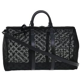 LOUIS VUITTON Monogram Trasparente Keepall Bandouliere 50 M53971 LV Auth 47400S Nero