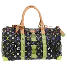 Louis Vuitton-LOUIS VUITTON Monogram Multicolor Keepall 45 Boston Bag Black M92640 Auth 47622S-Black