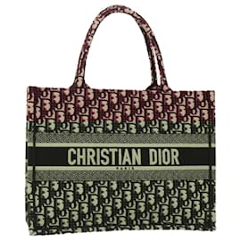 Christian Dior-Christian Dior Trotter Canvas Oblique Tote Bag Bordeaux M1296 ZRIW Auth 49935S-Dark red