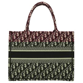 Christian Dior-Christian Dior Trotter Canvas Oblique Tote Bag Bordeaux M1296 ZRIW Auth 49935S-Dark red