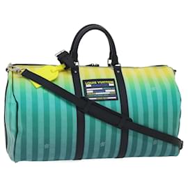 Louis Vuitton-LOUIS VUITTON Damier Stripe Gradation Keepall Bandouliere 50 M59912 Auth 51138S-Green