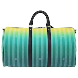 Louis Vuitton-LOUIS VUITTON Damier Stripe Gradation Keepall Bandouliere 50 M59912 Auth 51138S-Green
