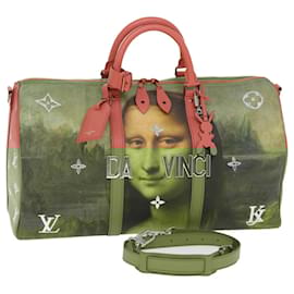Louis Vuitton-LOUIS VUITTON Masters Collection Keepall Bandouliere 50 M43377 LV Auth 51258S-Pink