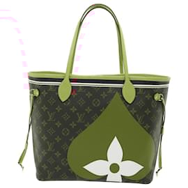 Louis Vuitton-LOUIS VUITTON Monogram Game On Neverfull MM Tote Bag M57452 LV Auth 51264S-Monogram