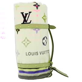 Louis Vuitton-LOUIS VUITTON Monogram Multicolor Towel EDITION LIMITED 174 Cotton Auth 52532S-White