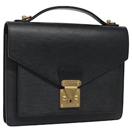 Louis Vuitton-LOUIS VUITTON Epi Monceau 28 Hand Bag Black M52122 LV Auth 117407-Black