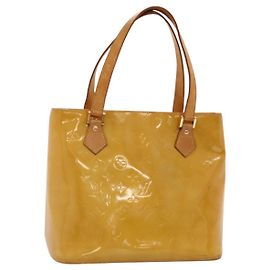 LOUIS VUITTON Monogram Vernis Houston Sac à Main Beige M91004 LV Auth BA1139 Beige