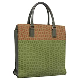 Céline-CELINE C Macadam Canvas Hand Bag Beige Gold Auth 118212-Beige,Golden