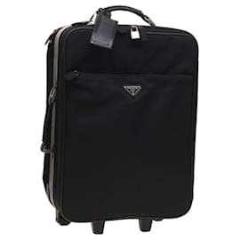 Prada-PRADA Suitcase Nylon Black Silver Auth bs24329-Black,Silvery