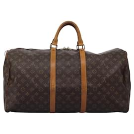 Louis Vuitton-LOUIS VUITTON Monogram Keepall 55 Boston Bag M41424 LV Auth MX262-Monogram