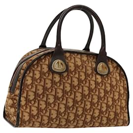 Christian Dior-Christian Dior Trotter Canvas Hand Bag Brown Auth 118124-Brown