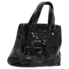 Céline-CELINE Hand Bag Patent leather Black Auth 117565-Black