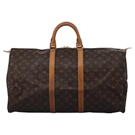 Louis Vuitton-LOUIS VUITTON Monogram Keepall 55 Boston Bag M41424 LV Auth ep8540-Monogram