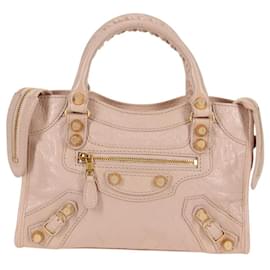 Balenciaga-BALENCIAGA Mini City Sac à Main Géant Cuir Rose Or 309544 Auth yk17858-Rose,Doré