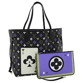 Louis Vuitton-LOUIS VUITTON Game On Collection Neverfull MM Shoulder Bag M57483 LV Auth 28626S-Black