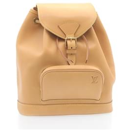Louis Vuitton-LOUIS VUITTON Nomad leather Montsouris MM Backpack SPO Beige LV Auth 28931S-Beige