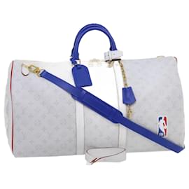 Louis Vuitton-LOUIS VUITTON Monogram Keepall 55 Boston Bag White M45586 LVxNBA Auth hs1077S-White