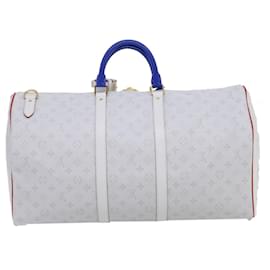 Louis Vuitton-LOUIS VUITTON Monogram Keepall 55 Boston Bag White M45586 LVxNBA Auth hs1077S-White