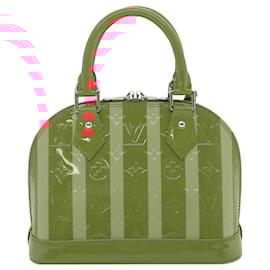 Louis Vuitton-LOUIS VUITTON Vernis Rayures Alma BB 2Way Hand Bag Pink M91593 LV Auth ai616S-Pink