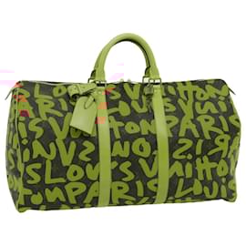 Louis Vuitton-LOUIS VUITTON Monogram Graffiti Keepall 50 Boston Bag Orange M93699 Auth 29908S-Orange,Monogram