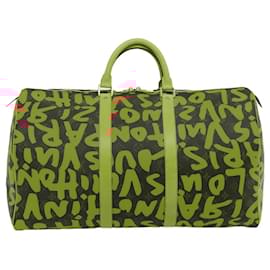 Louis Vuitton-LOUIS VUITTON Monogram Graffiti Keepall 50 Boston Bag Orange M93699 Auth 29908S-Orange,Monogram