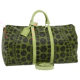 Louis Vuitton-LOUIS VUITTON Monogram Yayoi Kusama Keepall Bandouliere55 Bag M40695 Auth 30515S-Red,Monogram