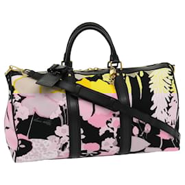 Louis Vuitton-LOUIS VUITTON Toile Canwan Keepall Bandouliere 50 Boston Bag M95366 Auth 30574S-Black,Yellow