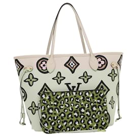 Louis Vuitton-LOUIS VUITTON Monogram Wild at Heart Neverfull MM Tote Bag M45819 Auth 30747S-Beige