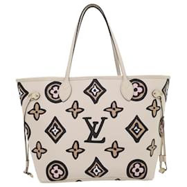 Louis Vuitton-LOUIS VUITTON Monogram Wild at Heart Neverfull MM Tote Bag M45819 Auth 30747S-Beige