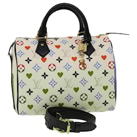 Louis Vuitton-LOUIS VUITTON Monogram game on Speedy Bandouliere 25 Hand Bag 2way Auth bs2097S-White