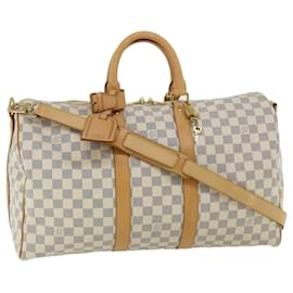 Louis Vuitton-LOUIS VUITTON Damier Azur Keepall Bandouliere 45 Boston Bag N48223 Auth 32852S-Other